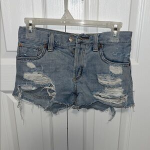 TNA Light Blue Distressed Jean Shorts
